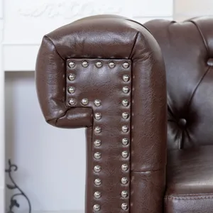 1 Seater Sofa For Living Room - Brown PU