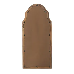 Large Framed Wall Mirror, Wood Arched Mirror With Decorative Window Look For Living Room, Bathroom, 