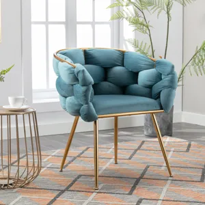 Luxury Modern Simple Leisure Velvet Single Sofa Chair Bedroom Lazy Person Household Dresser Stool Ma