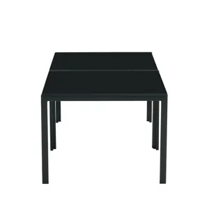 Coffee Table (Set of 2), Square Modern Table With Tempered Glass Finish For Living Room - Black