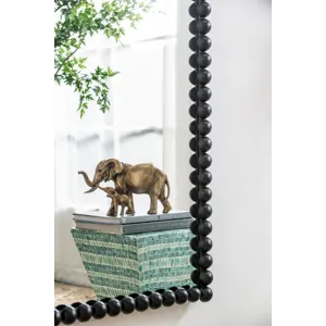 Full Length Mirror With Metal Beaded Frame, Rectangular Oversized Mirror For Living Room Bedroom - B