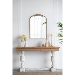 Arch Mirror, Baroque Inspired Wall Decor For Bathroom Bedroom Living Room - Gold