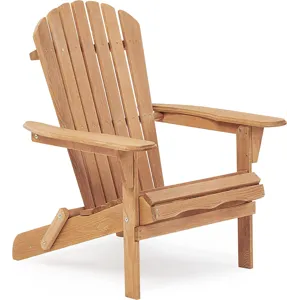 Wooden Outdoor Folding Adirondack Chair (Set of 2) Wood Lounge Patio Chair For Garden, Garden, Lawn,