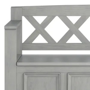 Amherst - Entryway Storage Bench - Fog Grey