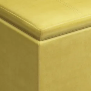 Rockwood - Cube Storage Ottoman with Tray - Dijon Yellow