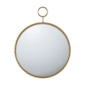 Circle Wall Mirror With Metal Frame, Accent Mirror For Living Room, Entryway, Office - Gold