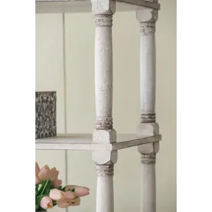 Adela - French Country Wood Bookcase, Display Storage Shelf Etageres - Antique White