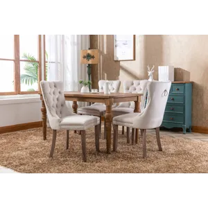 Nikki - Modern, High-End Tufted Solid Wood Contemporary Velvet Upholstered Dining Chair With Wood Le