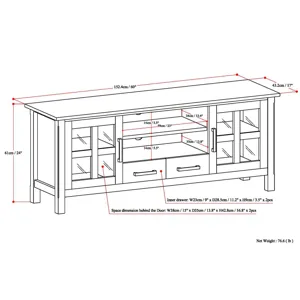 Kitchener - 60\" Wide TV Media Stand - Hickory Brown