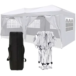 10X20 Ez Pop Up Canopy Outdoor Portable Party Folding Tent With 6 Removable Sidewalls + Carry Bag + 