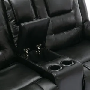 2 Seater Home Theater Recliner Manual Recliner Chair With A Storage Box And Two Cup Holders For Livi