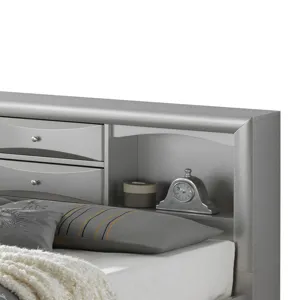 Marilla - G1503G-KSB3 King Storage Bed - Silver Champagne
