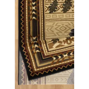 Nature\'s Nest - GC_CBL3010 Black 2\' x 3\' Lodge Area Rug