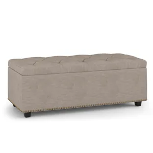 Hamilton - Lift Top Rectangular Storage Ottoman - Natural