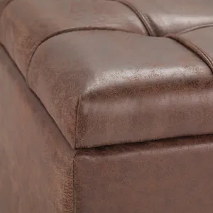 Harrison - Coffee Table Storage Ottoman - Distressed Umber Brown