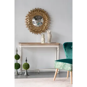 Sunburst Design Wall Mirror Decorative For Entryway, Modern Living Room - Golden