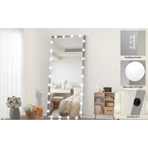 Hollywood - Full Length Mirror With Lights Oversized Full Body Vanity Mirror With 3 Color Modes Ligh