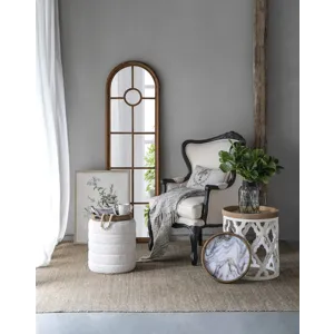 French Country Home Decor Collection (Includes An Artificial Plant, Vase, Trays, Stool And Side Tabl