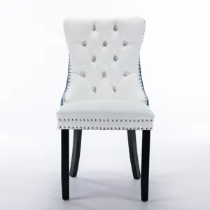 Nikki - Modern, High-End Tufted Solid Wood Contemporary PU And Velvet Upholstered Dining Chair With 