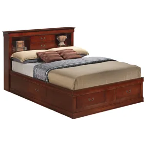 Louis Phillipe - G3100B-QSB Queen Storage Bed - Cherry