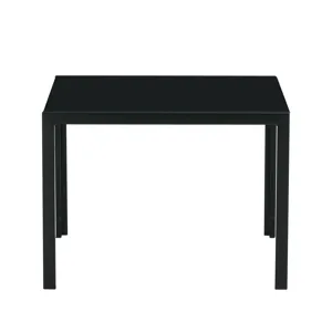 Coffee Table (Set of 2), Square Modern Table With Tempered Glass Finish For Living Room - Black