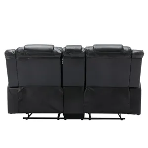 2 Seater Home Theater Recliner Manual Recliner Chair With A Storage Box And Two Cup Holders For Livi