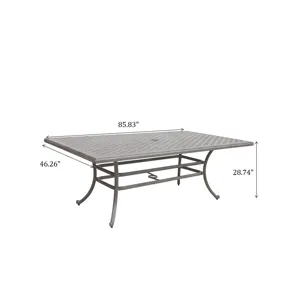 46X86\" Cast Aluminum Rectangle Table - Gray