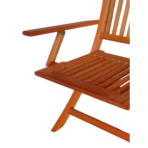 Foldable Patio Dining Set, Folding Chairs, Indoor And Outdoor Universal (Set of 4) - Teak