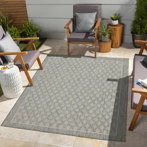Sunshine - 2\'7\" X 7\'3\" Indoor / Outdoor Area Rug Polypropylene - Silver