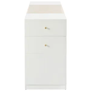 Modern Luxury Multi-Functional Island Vanity Dresser And Storage Cabinet With Glass Tabletop, Displa