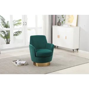 Velvet Swivel Barrel Chair, Swivel Accent Chairs Armchair For Living Room, Reading Chairs For Bedroo