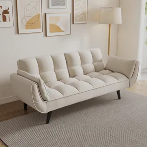 Sofa Soft Two Armrests Throw Pillow Pillow Comfortable Fit Apartment Bedroom Small Space - Beige