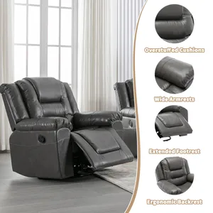 2 Seater Home Theater Recliner Manual Recliner Chair With A Storage Box And Two Cup Holders For Livi