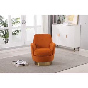 Velvet Swivel Barrel Chair, Swivel Accent Chairs Armchair For Living Room, Reading Chairs For Bedroo