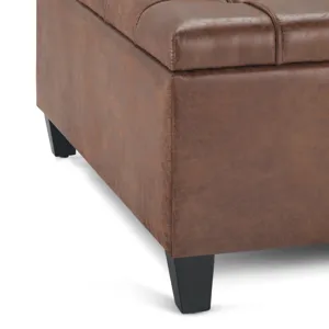 Harrison - Coffee Table Storage Ottoman - Distressed Umber Brown