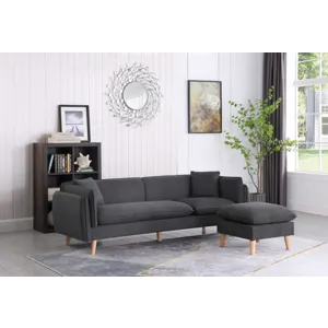 Brayden - Fabric Sectional Sofa Chaise - Dark Gray
