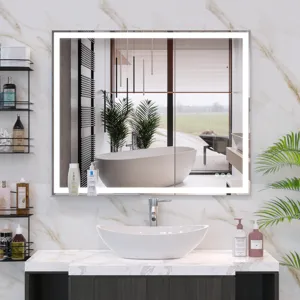 LED Bathroom Vanity Mirror Wall Mounted Adjustable White / Warm / Natural Lights Anti-Fog Touch Swit