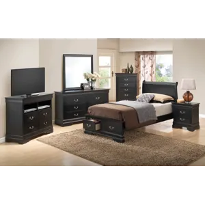 Louis Phillipe - G3150D-TSB2 Twin Storage Bed - Black