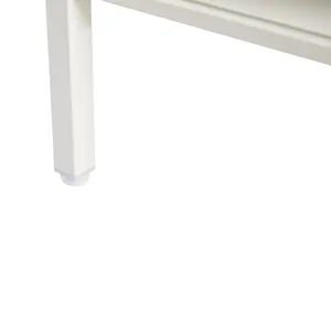 40.16\" Rattan Coffee Table, Sliding Door For Storage, Metal Legs, Modern Table For Living Room - Wh