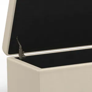 Avalon - Extra Large Storage Ottoman Bench - Satin Cream