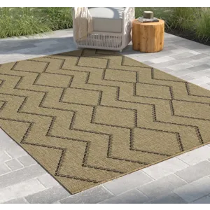 Earth - 7\'10\" X 10\'3\" Indoor / Outdoor Area Rug - Jute / Black