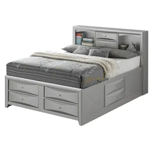 Marilla - G1503G-KSB3 King Storage Bed - Silver Champagne