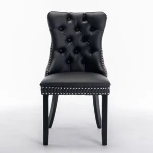 Nikki - Modern, High-End Tufted Solid Wood Contemporary PU And Velvet Upholstered Dining Chair With 