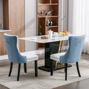 Nikki - Modern, High-End Tufted Solid Wood Contemporary PU And Velvet Upholstered Dining Chair With 