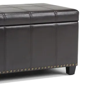 Amelia - Storage Ottoman Bench - Tanners Brown