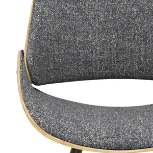 Malden - Bentwood Dining Chair with Wood Back - Grey / Light Brown