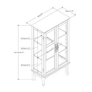 Curio Cabinet Lighted Curio Diapaly Cabinet With Adjustable Shelves And Mirrored Back Panel, Tempere