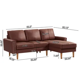 L-Shape Sofa Couch With Chais Mid-Century, Strong Leg And Design That Will Complement Any Living Spa