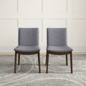 Laura - Mid-Century Modern Solid Wood Dining Chair (Set of 2) - Gray