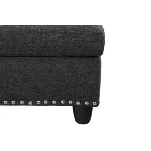 Alger - 98" Wide Left Hand Facing Sofa & Chaise With Ottoman - Charcoal Grey